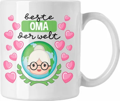 Produktbild von Trendation - Für Die Beste Oma Der Welt Tasse Geschenk Geschenkidee Von Enkel Enkelin (Weiß)