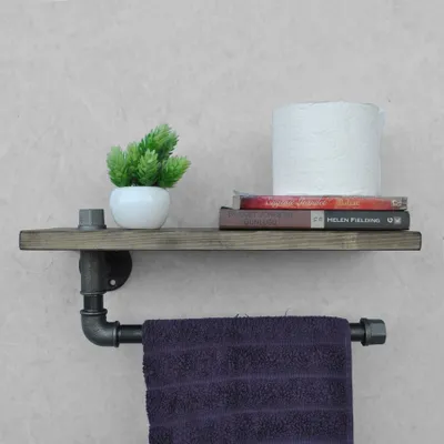 Produktbild von Skye Decor, Almıla- BoruRaf035EVL, Schwarz,,Nussbaumfarbe, Wandregale, 16x40x14 cm, 100% Fichteholz