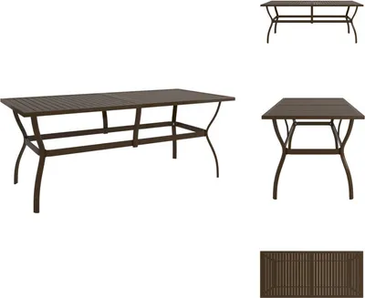 Produktbild von vidaXL Gartentisch Braun 190x80x72 cm Stahl - Gartentische