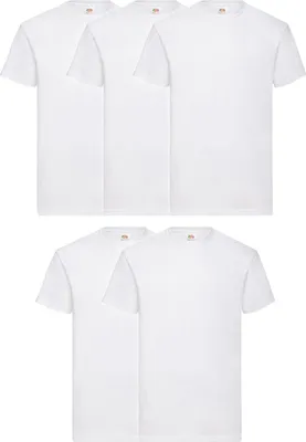 Produktbild von 5er Pack Fruit of the Loom Valueweight T-Shirt Farbe: weiß Größe: L