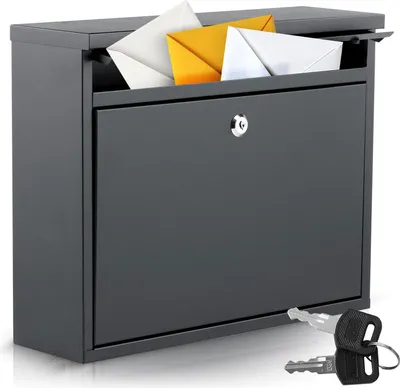 Produktbild von Briefkasten 37,5 x 30,5 x 12 cm schwarz HM-860