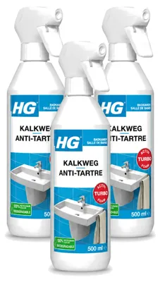 Produktbild von 3 x HG Kalkweg-Schaumspray – Entfernt Kalk schnell – 500 ml - Vorteilspackung - 3 Stücke