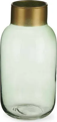 Produktbild von Vase weich Gold grün Glas (11,5 x 24 x 11,5 cm)