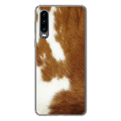 Produktbild von MuchoWow® Handyhülle Schutzhülle Hülle für Huawei P30 Eine melierte Kuhhaut Silikon Softcase Handy Hülle - Kartenbesitzer