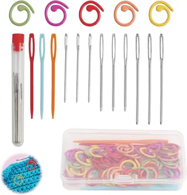 Produktbild von Steckmarkierer Metall, 50 Stück, 5 Farben, für Nähen und Stricken