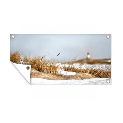 Obrázek produktu pro MuchoWow® Zahradní plakáty - Duny na sněhu - 40x80 cm - Zahradní dekorace