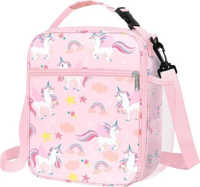 Produktbild von Isolierte rosa Lunchbox für Kinder mit Flaschenhalter