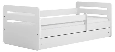 Produktbild von Kinderbett Jugendbett Tomi 70x140, 80x160, 80x180 cm - Komplettset mit Schublade & Rausfallschutz