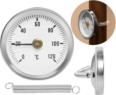 Produktbild von Ruhhy 8122 Bimetall-Anlege-Thermometer, Durchmesser 63 mm, mit Feder, 0–120 °C