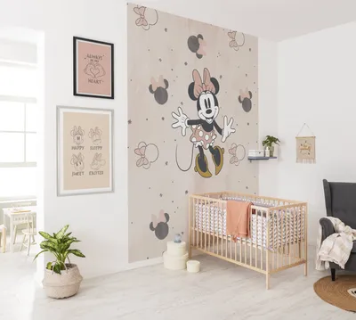 Immagine prodotto di Carta da parati fotografica in tessuto non tessuto con stampa digitale - Minnie Party Mouse - Dimensioni 200 x 250 cm
