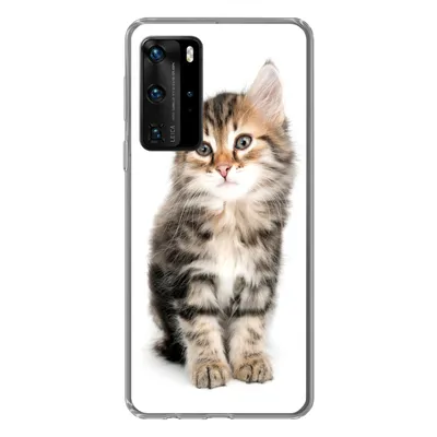 Produktbild von MuchoWow® Handyhülle Schutzhülle Hülle für Huawei P40 Pro Kätzchen - Weiß - Nase - Mädchen - Kinder - Jungen - Kinder Silikon Softcase Handy Hülle - Schutz