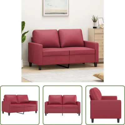 Produktbild von The Living Store 2-Sitzer-Sofa Weinrot 120 cm Kunstleder