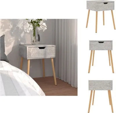 Immagine prodotto di vidaXL Comodino grigio cemento 40x40x56 cm materiale legno - Comodini