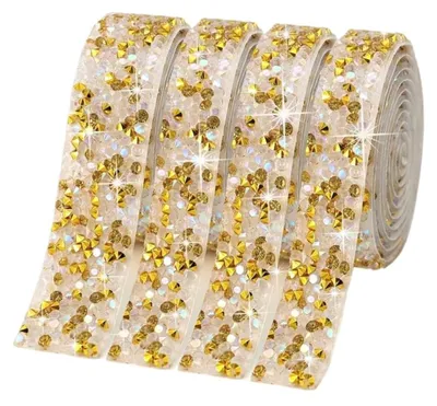 Productafbeelding van Goudkleurig Strass Lint van 10 Meter voor Decoratie
