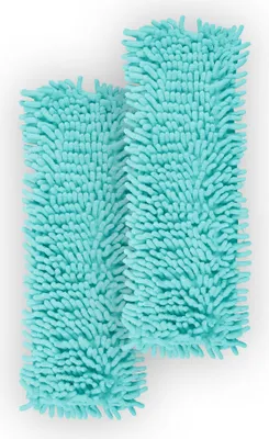 Image de Housse de rechange pour balai à franges en microvelours / chenille - Menthe - Lot de 2
