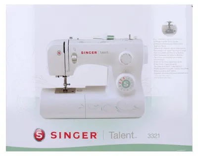 Zdjęcie produktu dla SINGER TALENT 3321, Biały, Półautomatyczna maszyna do szycia, Szycie, Czterostopniowy, Prąd elektryczny, 450 mm