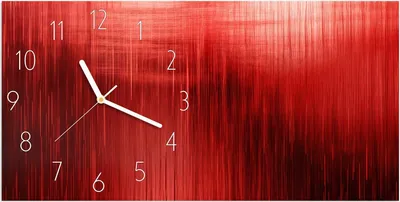 Produktbild von Wanduhr aus Glas mit Motiv Rote Textur- 60 x 30 cm - inkl. Aufhängesystem