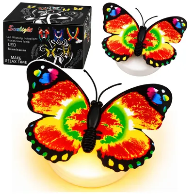 Produktbild von Leuchtende Schmetterlings-LED-Dekoration zum Aufkleben, selbstklebend, 6 x 5 cm