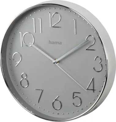 Produktbild von Hama Wanduhr Wanduhr "Elegance", Silber, geräuscharm