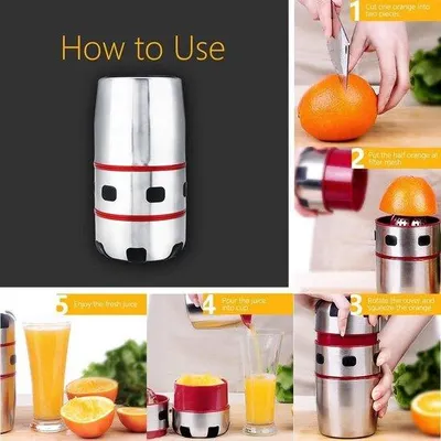 Obrázok produktu pre Ručný odšťavovač na citrusové plody z nerezovej ocele – na citrusové plody – ľahko sa čistí