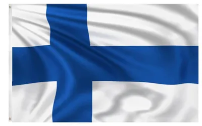 Finnland Flagge 150x90 cm mit 2 Metallösen, Polyester