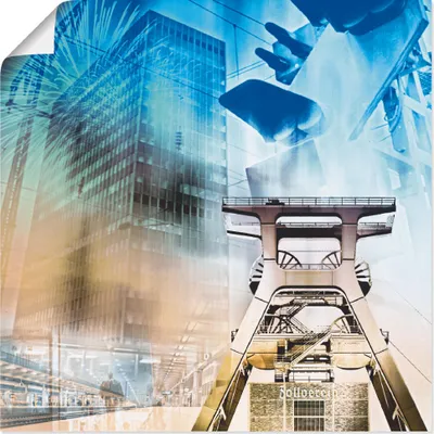 Produktbild von ARTland Poster Essen Skyline Abstrakte Collage II Größe: 50x50 cm