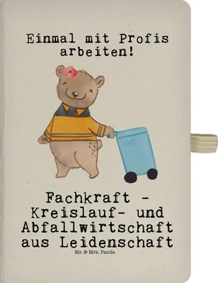 Produktbild von Mr. & Mrs. Panda Reisetagebuch Fachkraft - Kreislauf- und Abfallwirtschaft Leidenschaft - Transparent - Geschenk, Müllwerker, Witzig, Müllmann, notizbuch, Spruch, Kladde