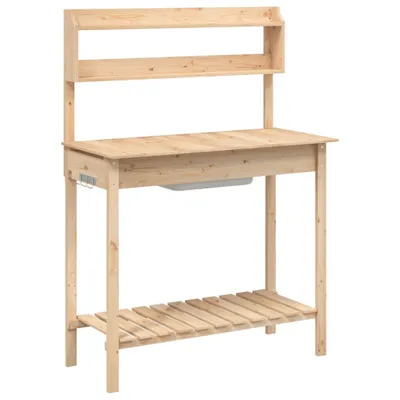 Obrázek produktu pro vidaXL Sázecí stolek s umyvadlem 147,5x44x139,5 cm jedlový masiv