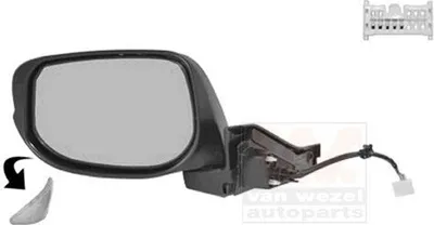 Produktbild von VAN WEZEL 2511807 Außenspiegel Seitenspiegel Links für HONDA INSIGHT (ZE) Konvex Grundiert
