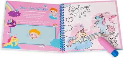 Image de Ausmalen mit dem magischen Pinsel. Einhörner