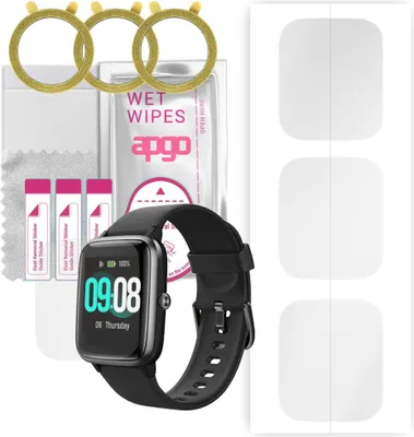 Produktbild von apgo 3 Stück Schutzfolie, klar, kompatibel mit Fitpolo H205L Smartwatch, Hydrogel Displayschutzfolie mit Positionierhilfe, Displayfolie, robust und kratzfest