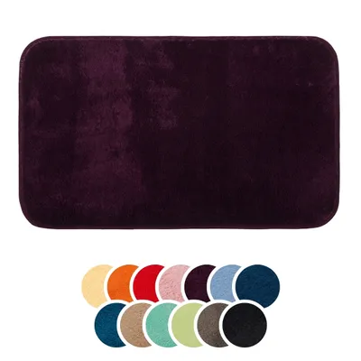 Produktbild von liebling Badteppich, 100% Polyester, mit Anti-Rutsch Beschichtung, saugstark, Serie Santos, 50 x 70 cm, 1500 g/m², bei 30 Grad waschbar, beere