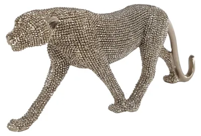 Obrázek produktu pro Soška pantera, třpytivá, zlatá, polystone, dekorace, 24,5 x 5 x 11 cm