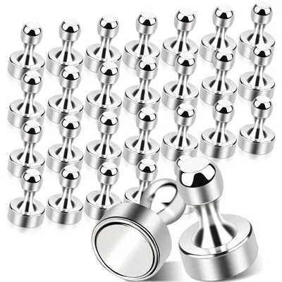 Produktbild von 28 extra starke Neodym-Magnete, kleine Magnete, starke Haftung für Kühlschrank, Magnettafel, Whiteboard, Pinnwand, Aufbewahrungstafel, Büro