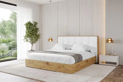 Produktbild von ALTDECOR Polsterbett mit Bettkasten - ENZO7 - 140x200 - Weiß - Bett ohne Matratze, Doppelbett mit Stauraum und Latternrost, Boxbett mit Kopfteil