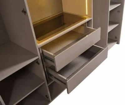 Immagine prodotto di Armadio Armadio moderno Armadio da camera da letto Beige Legno Oro