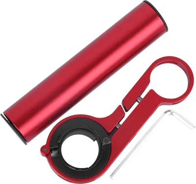 Productafbeelding van Stuurverlengingshouder voor fiets, multifunctioneel, 10 cm verlenging, geschikt voor fietslamp, zaklamp, bevestigingsclip, fietstoevoeging, rood
