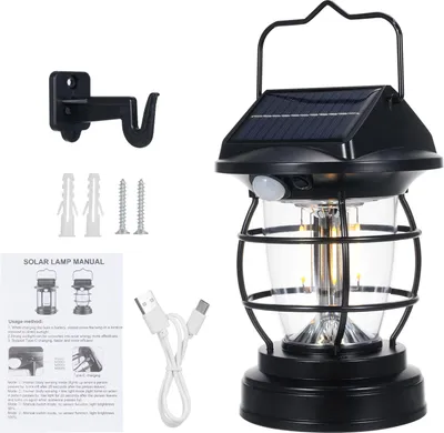 Image de Lampe Solaire à Détecteur Home Imperméable Lumière de Patio Lumière Ambiante de Balcon Cour Jardin Eclairage Camping Lumières Cheval Rechargeables