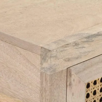 Image de vidaXL Table console 100x35x76 cm Mango massif et cannage