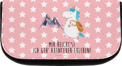 Produktbild von Mr. & Mrs. Panda Make-Up Tasche Einhorn Bergsteiger - Rot Pastell - Geschenk, Schminktasche, Urlaub, Unicorn, Reisen, Necessaire, Einhörner, Organizer, kosmetiktäschchen