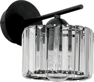 Obrázok produktu pre Čierne Nástenné Svetlo, Sklenená Kristálová Lampá 15-103 Apulla