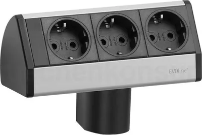 Produktbild von Schulte EVOline Dock 06.663 Steckdose SMALL 3fach waagerecht