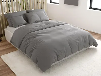 Produktbild von Kreppbettwäsche STANDO grau Bettgrößen: 70 x 90 cm | 140 x 220 cm
