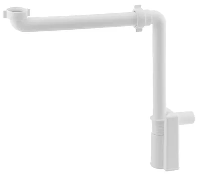 Obrázek produktu pro Nábytkový sifon MURALES, prostorově úsporný, 5/4", odtok 32 mm, bílý