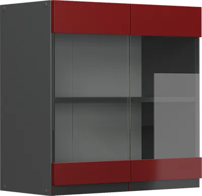 Produktbild von Küchenglasschrank Vicco R-Line Rot 60 cm J-Shape, Model 39779