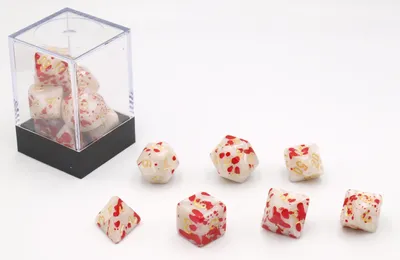Immagine prodotto di HOT Games Dadi Bloodspatter Bianco Set di 7 mattoncini