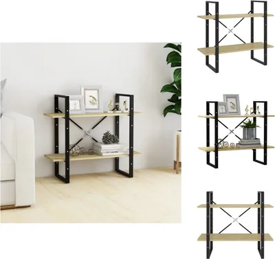 Obrázok produktu pre vidaXL Regál 2 priehradky Sonoma dub 80x30x70 cm Materiál na báze dreva - Regály a knižnice