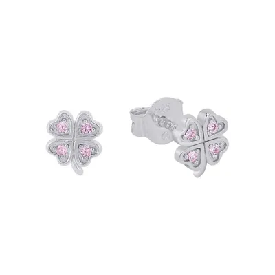 Produktbild von Kleeblatt Ohrstecker, Prinzessin Lillifee, 925er Silber mit Zirkonia