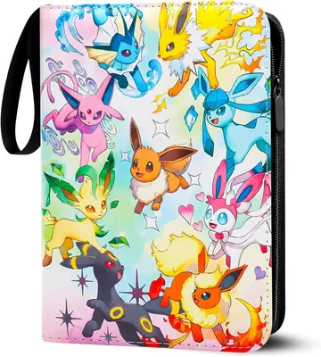 Produktbild von Sammelalbum für Pokemon Karten, 50 Seiten 400 Karten Kapazität Sammelkarten Album Sammelmappe Karten Ordner Heft, Tragbar Wasserdicht PolyurethanMaterial