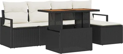 Produktbild von vidaXL Gartensofa-set 6 pcs Schwarz Poly-Rattan